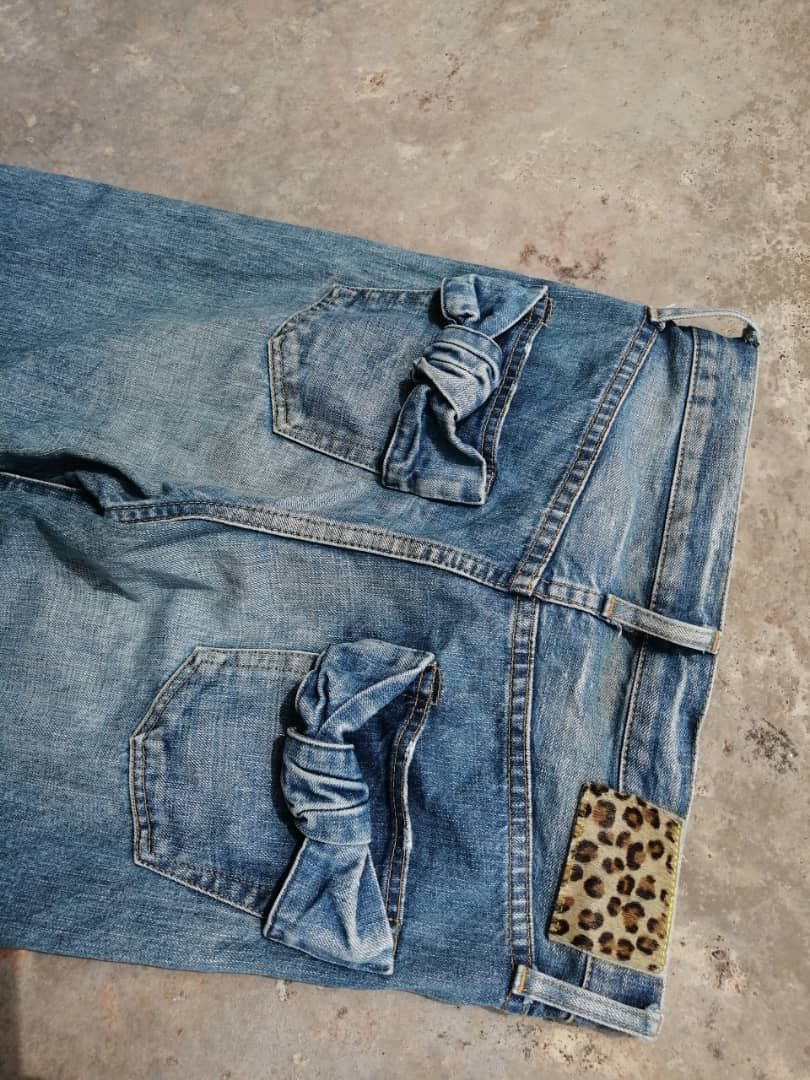 Japanese Brand Japanese Light Blue Wash Muveil Redline Jeans Size US 30 / EU 46 - 13 Thumbnail