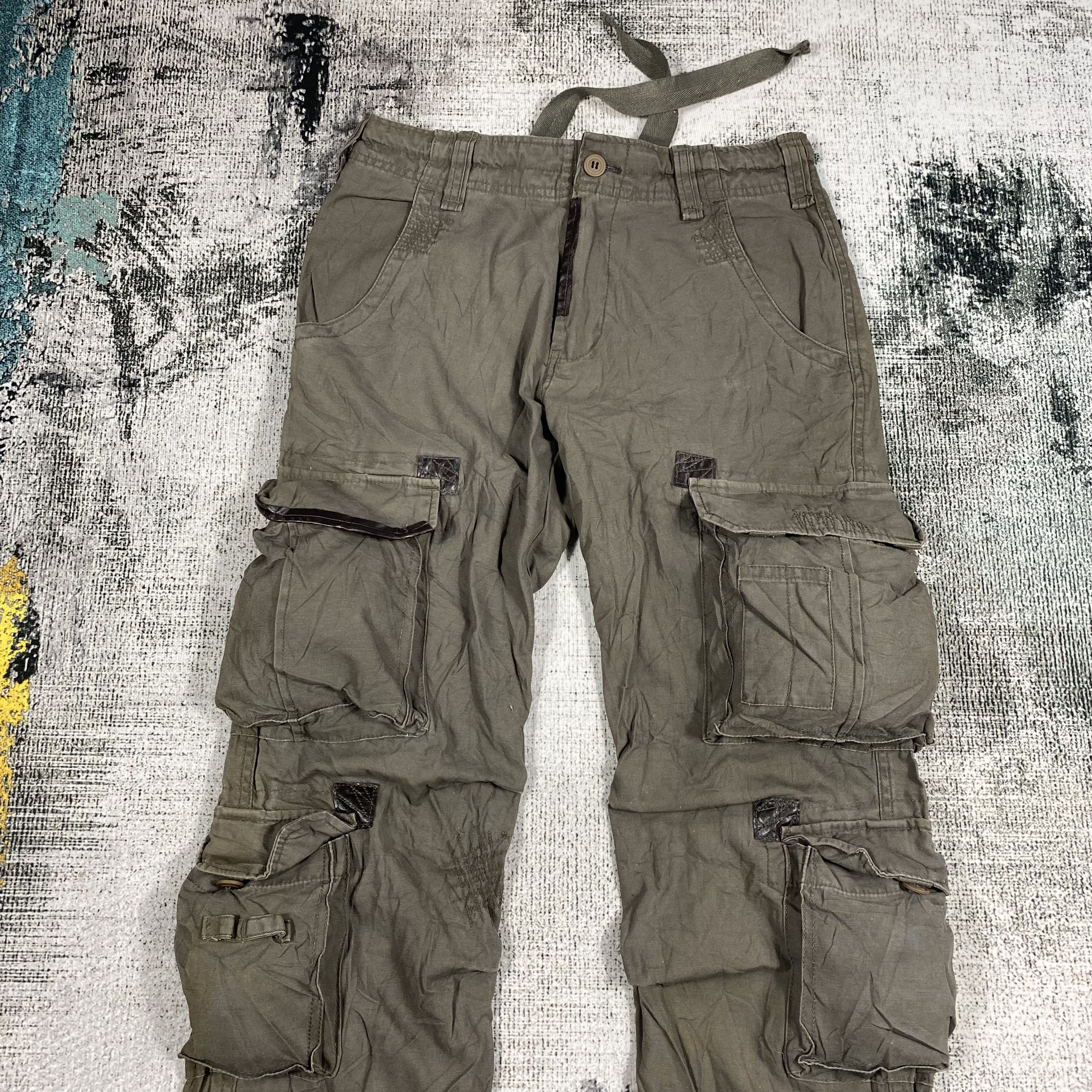 Japanese Brand RARE🔥Parachute Bondage Utility Multi Pocket Light Cargo Size US 29 - 3 Thumbnail