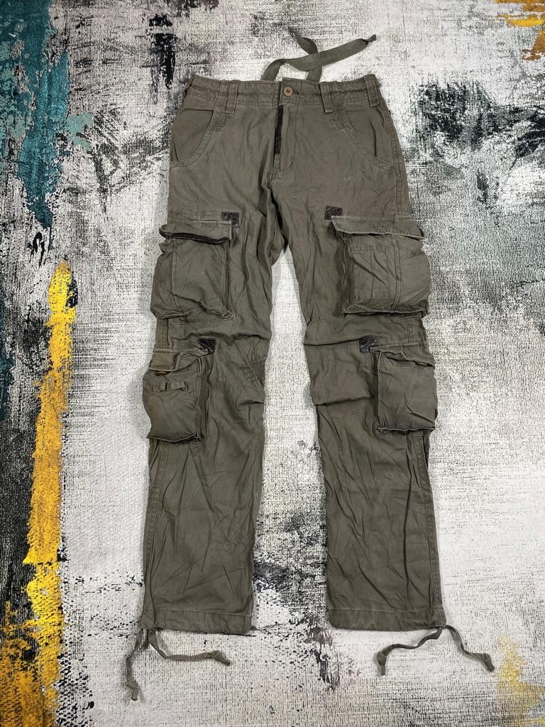 Japanese Brand RARE🔥Parachute Bondage Utility Multi Pocket Light Cargo Size US 29 - 1 Thumbnail