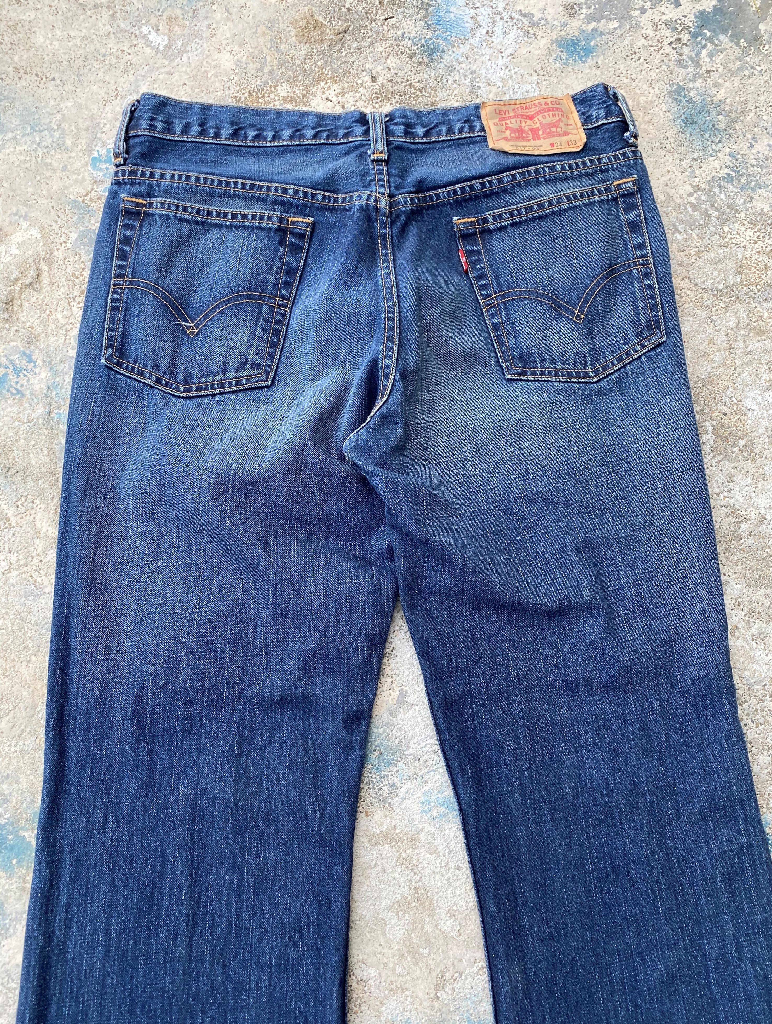 Levi's × Vintage Vintage Levi's 517 Flare Bootcut Whisker Blue Washed Denim Size US 33 - 8 Thumbnail