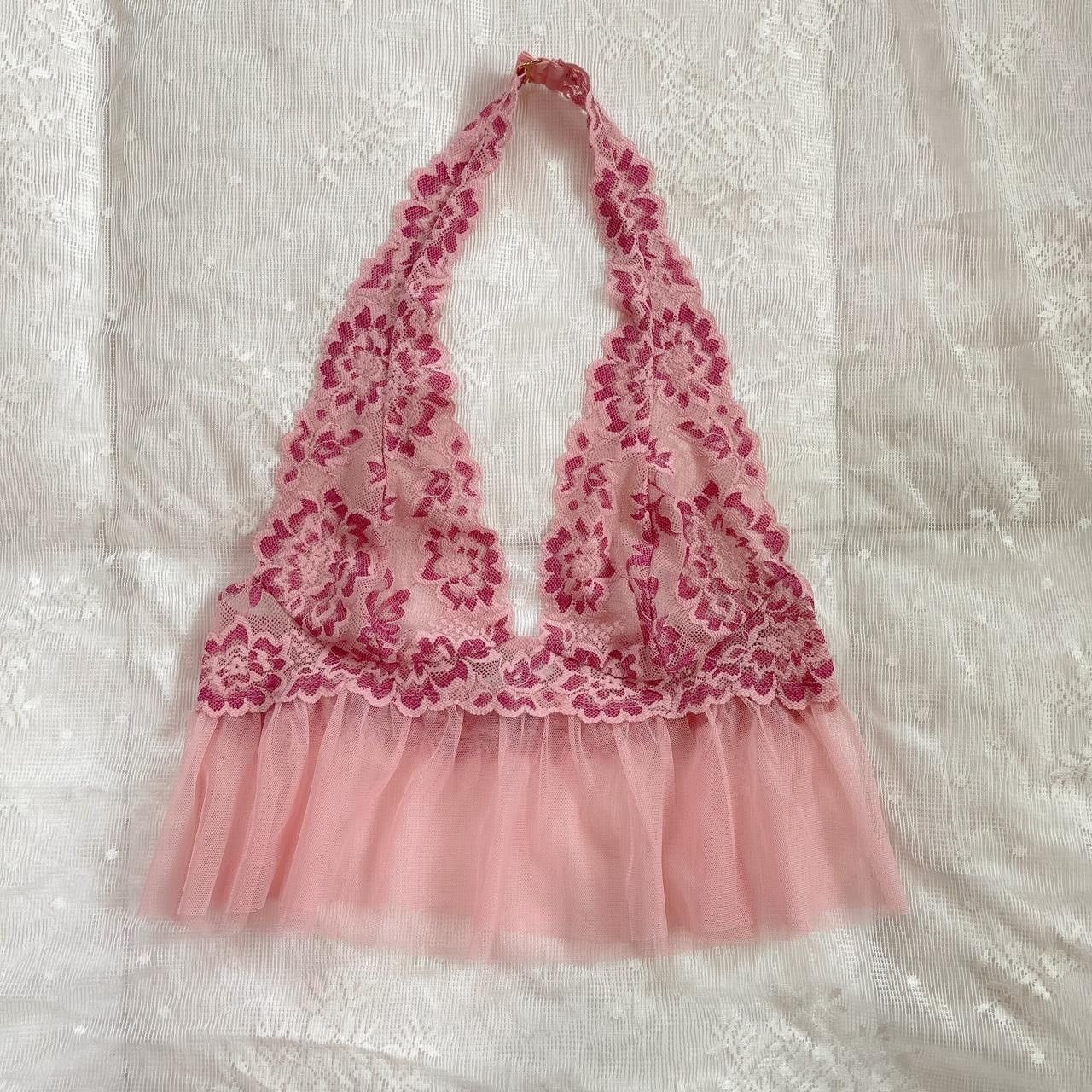 Victoria's Secret VS pink floral mesh cami top size S fits XS too Size S / US 4 / IT 40 - 4 Thumbnail