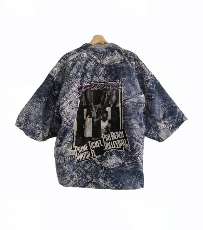 Japanese Brand × Vintage Vintage Japanese Traditional Kimono Printed Denim Size US M / EU 48-50 / 2 - 1 Thumbnail