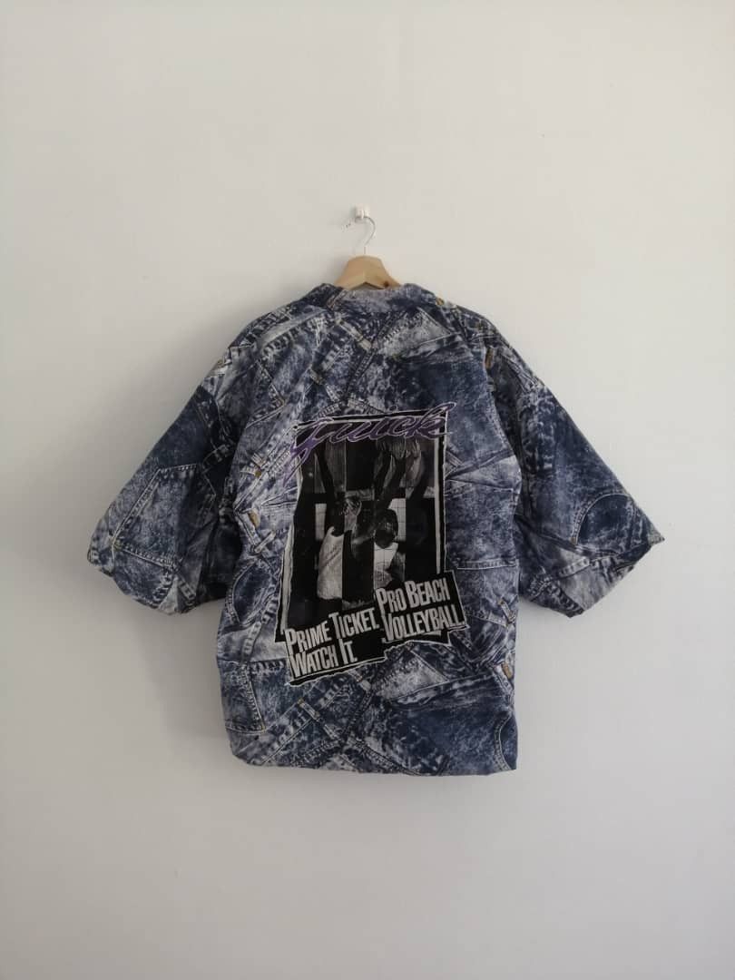 Japanese Brand × Vintage Vintage Japanese Traditional Kimono Printed Denim Size US M / EU 48-50 / 2 - 2 Thumbnail