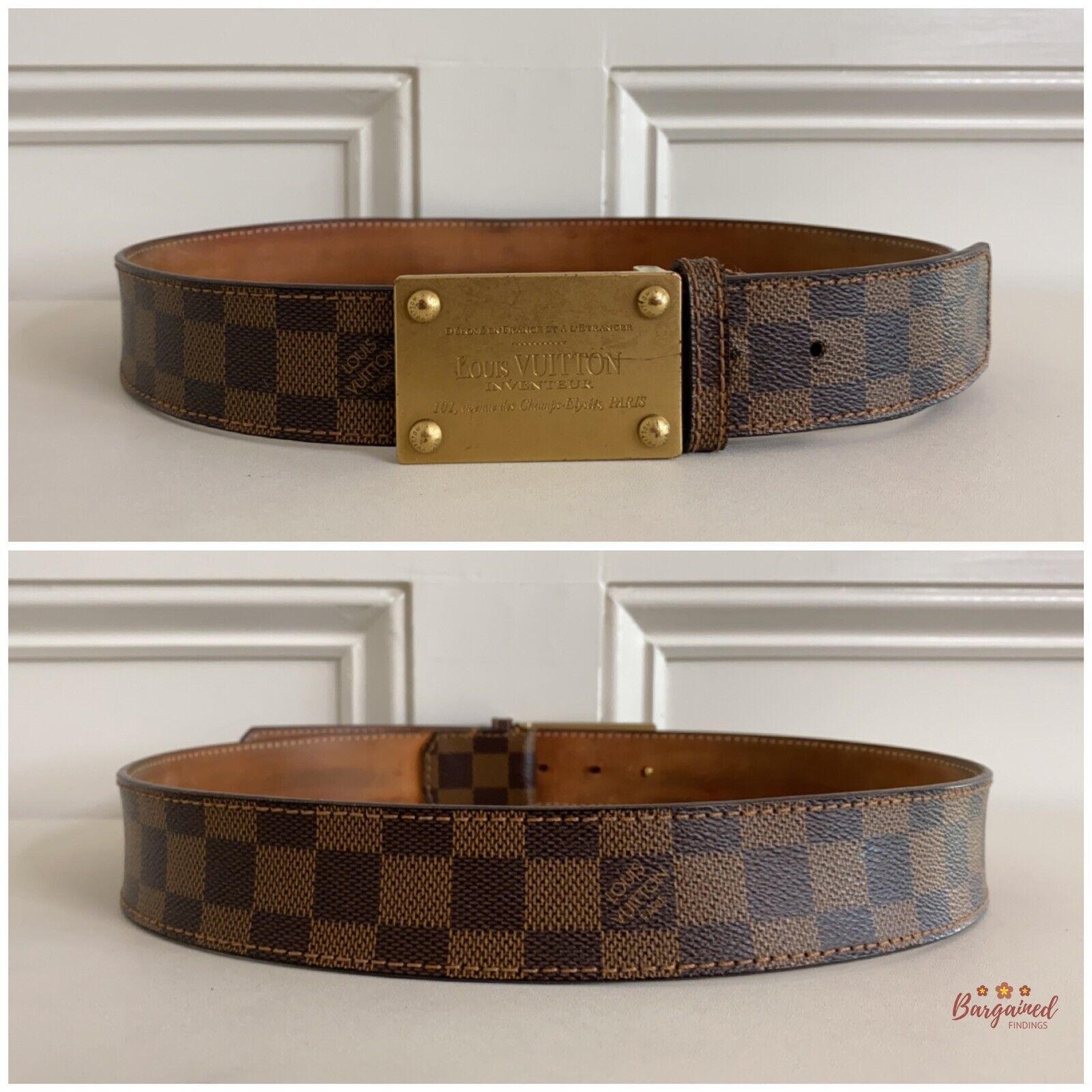 Louis Vuitton Louis Vuitton Damier Ebene Canvas Leather Inventeur Belt Size 30 - 4 Thumbnail