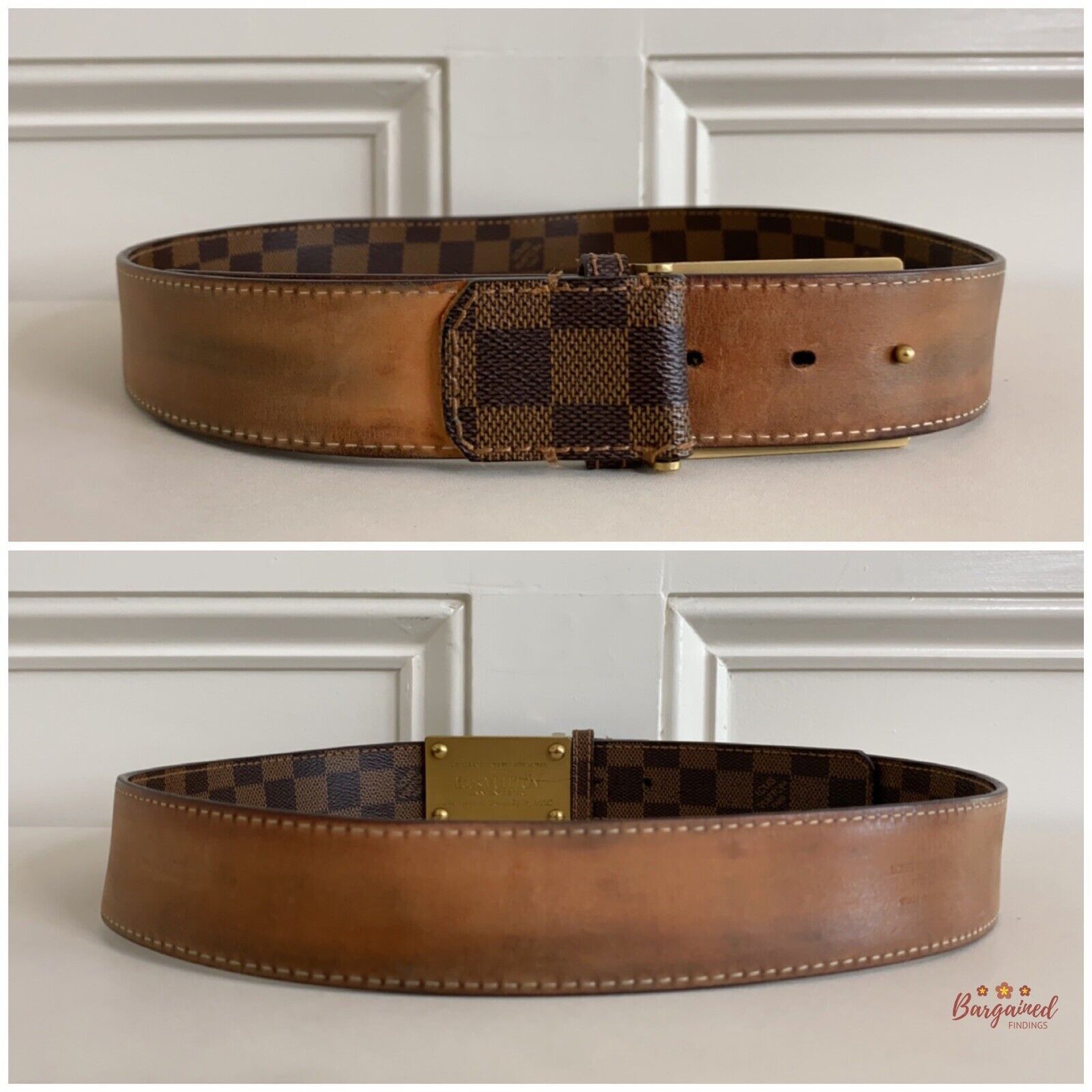 Louis Vuitton Louis Vuitton Damier Ebene Canvas Leather Inventeur Belt Size 30 - 5 Thumbnail