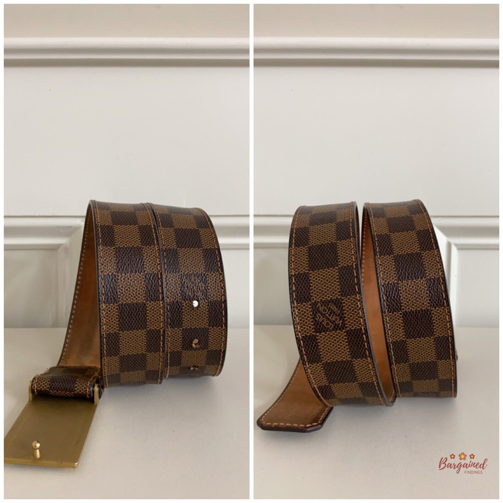 Louis Vuitton Louis Vuitton Damier Ebene Canvas Leather Inventeur Belt Size 30 - 7 Thumbnail