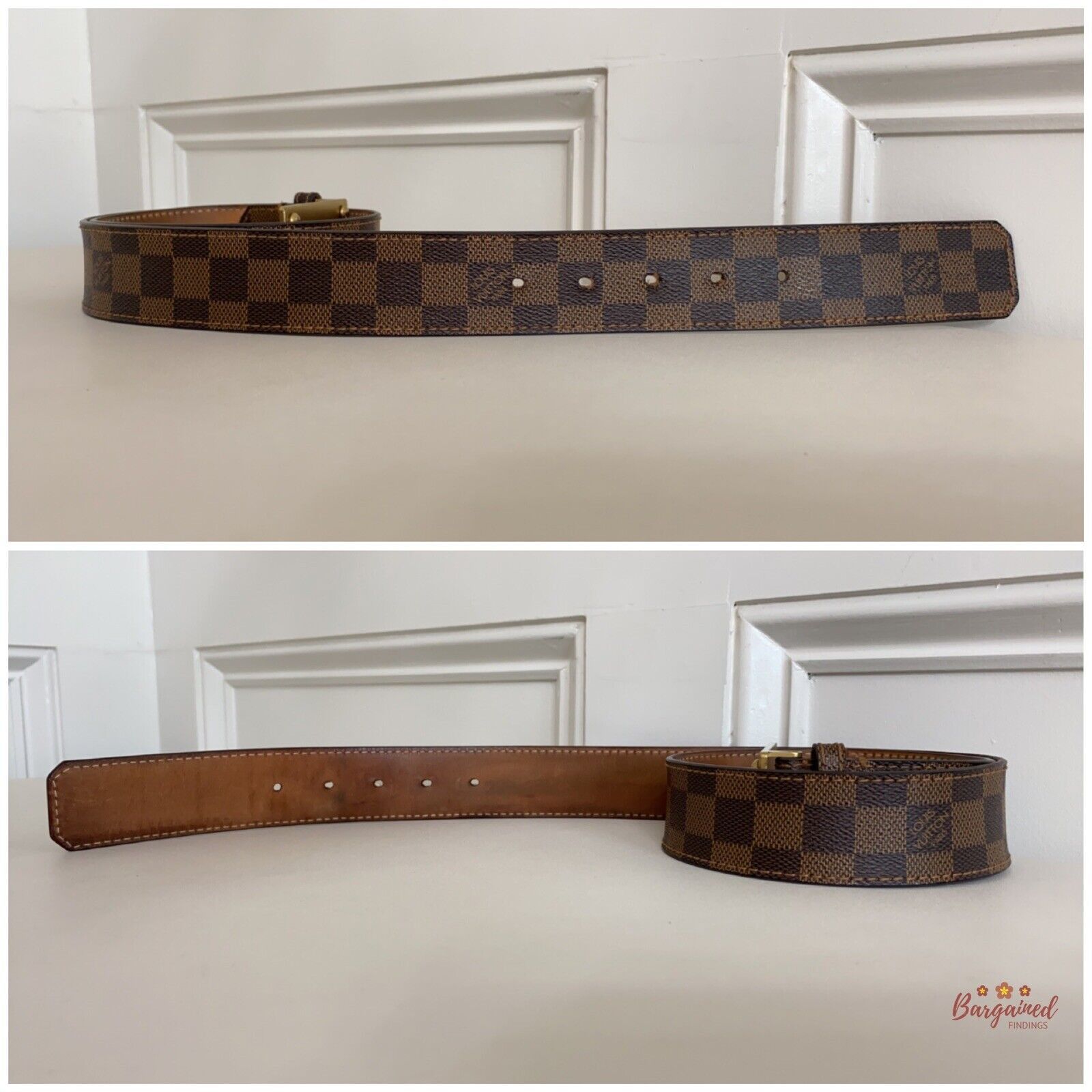 Louis Vuitton Louis Vuitton Damier Ebene Canvas Leather Inventeur Belt Size 30 - 10 Thumbnail