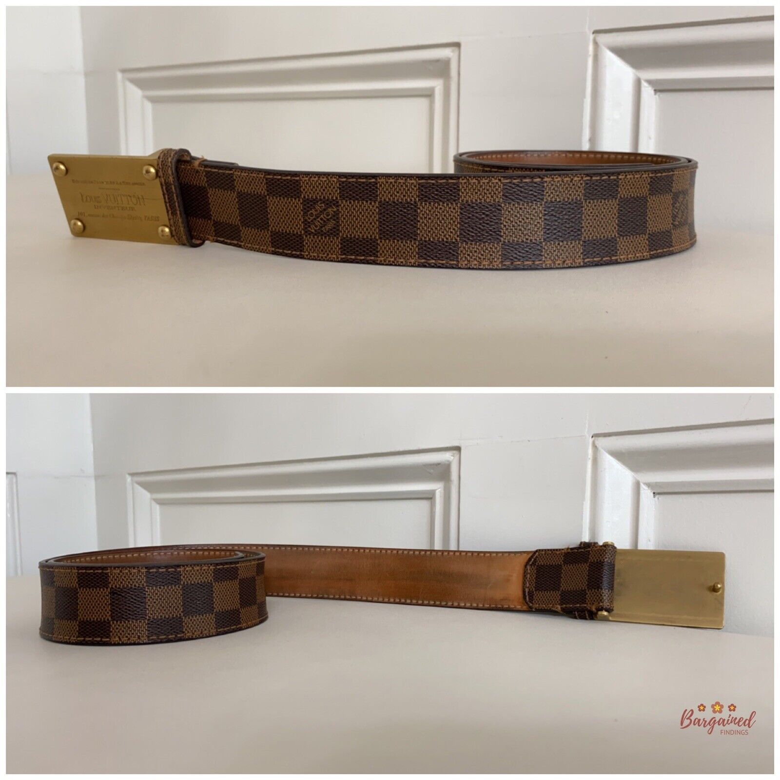 Louis Vuitton Louis Vuitton Damier Ebene Canvas Leather Inventeur Belt Size 30 - 9 Thumbnail