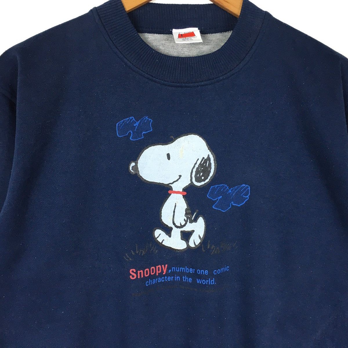Vintage SNOOPY PEANUTS Schulz Disney Movie Blue Sweatshirt Size US L / EU 52-54 / 3 - 2 Thumbnail
