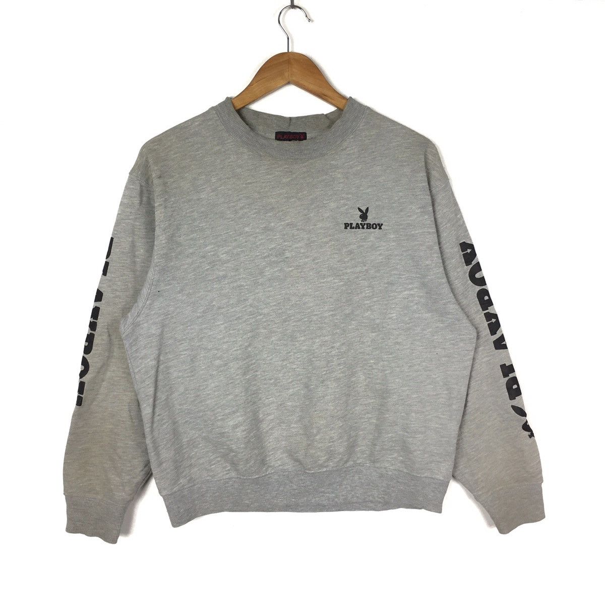 Playboy Vintage 90s PLAYBOY BIG BUNNY Magazine Grey Sweatshirt Size US L / EU 52-54 / 3 - 3 Thumbnail