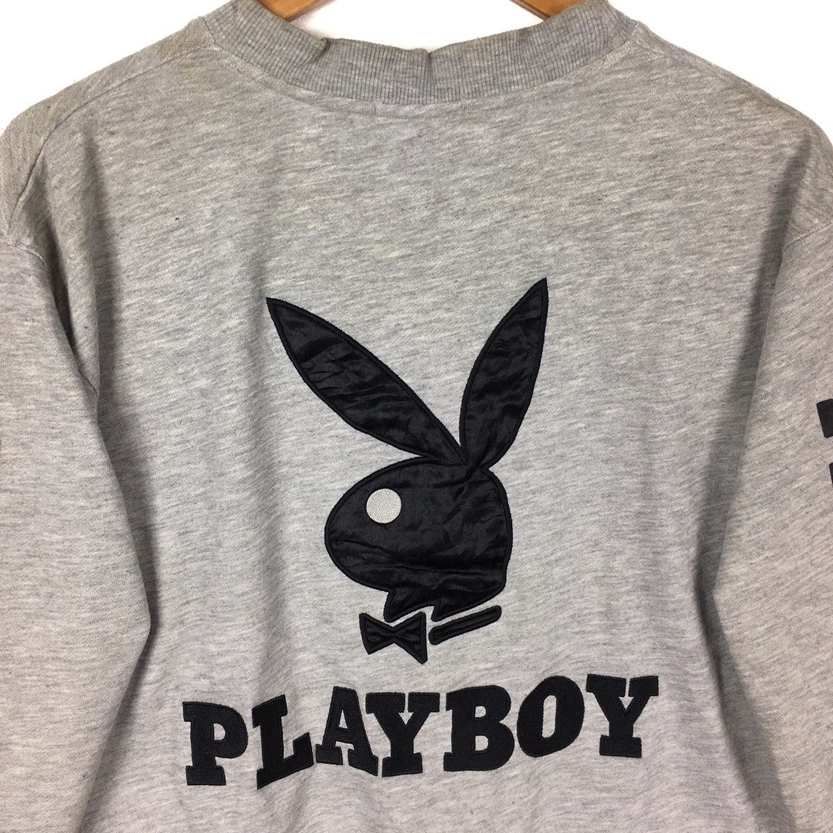 Playboy Vintage 90s PLAYBOY BIG BUNNY Magazine Grey Sweatshirt Size US L / EU 52-54 / 3 - 2 Thumbnail