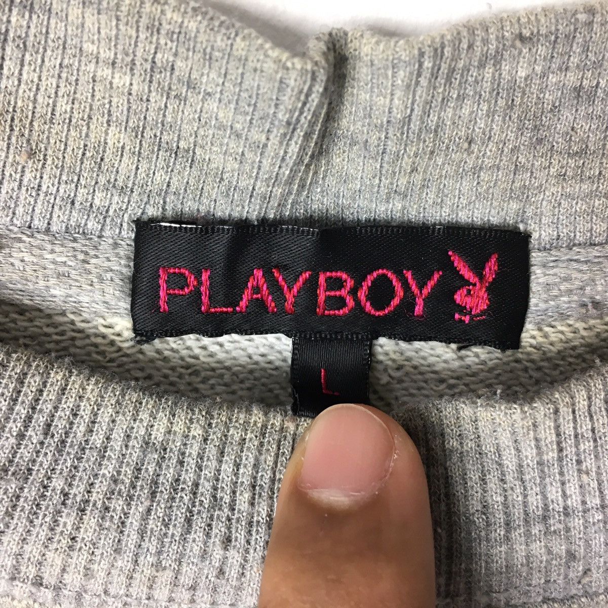 Playboy Vintage 90s PLAYBOY BIG BUNNY Magazine Grey Sweatshirt Size US L / EU 52-54 / 3 - 4 Thumbnail