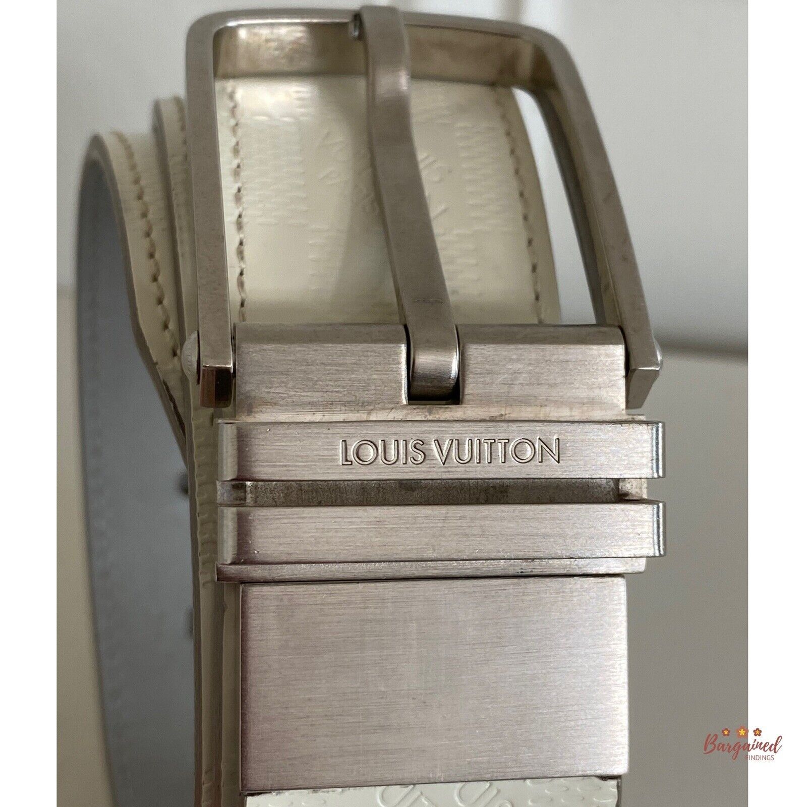 Louis Vuitton Louis Vuitton White Damier Infini Leather Reversible Belt Size 36 - 2 Thumbnail