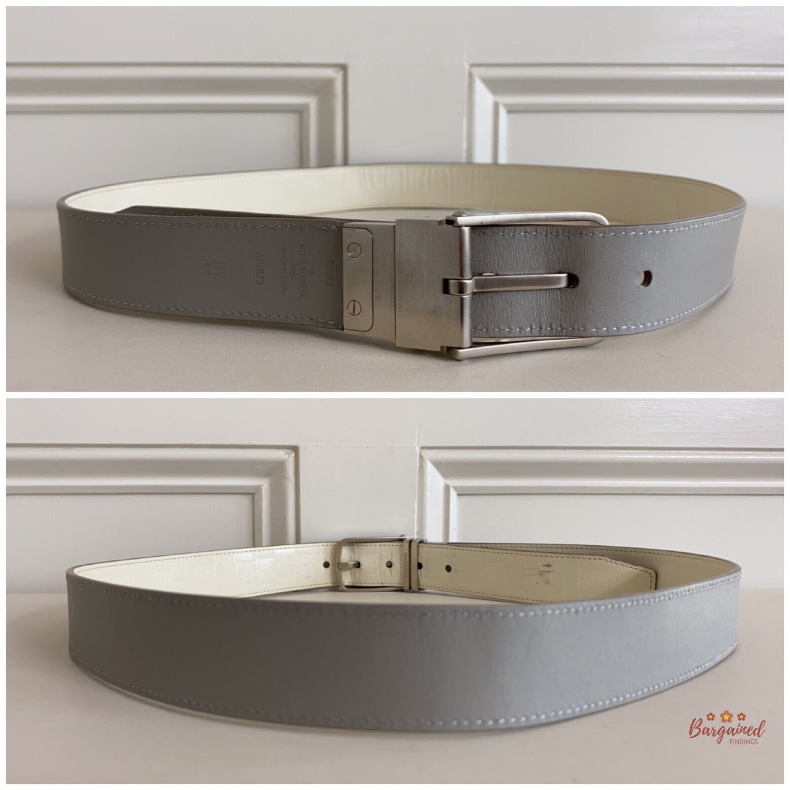 Louis Vuitton Louis Vuitton White Damier Infini Leather Reversible Belt Size 36 - 6 Thumbnail