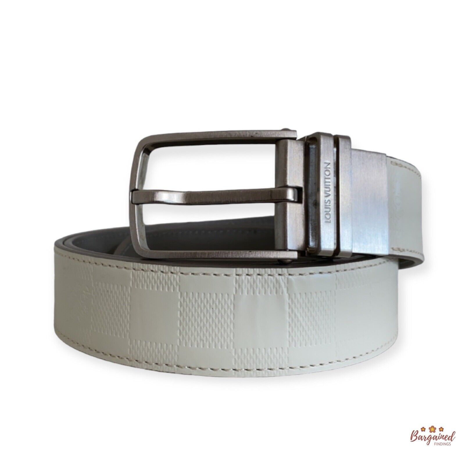 Louis Vuitton White Damier Infini Leather Reversible Belt
