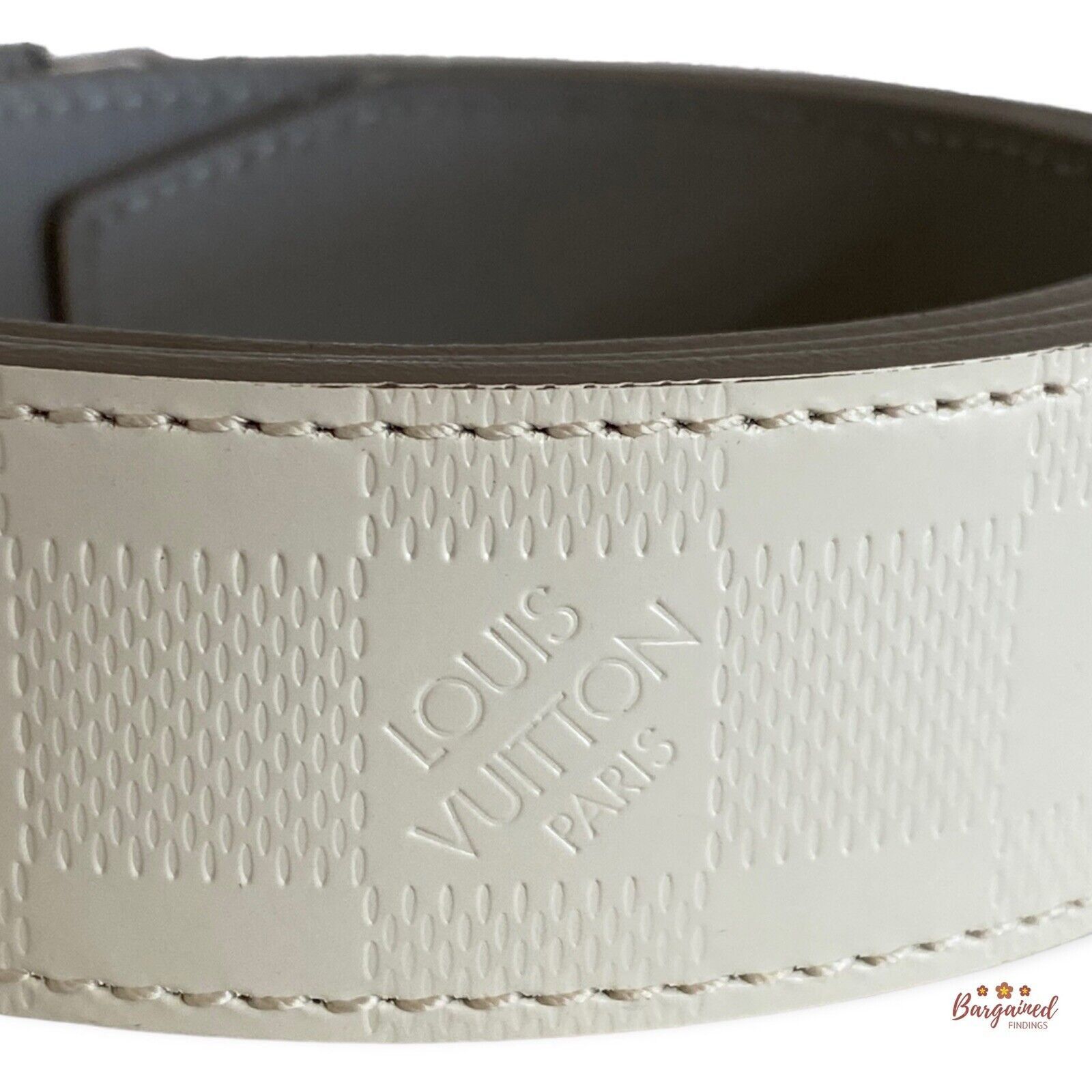 Louis Vuitton Louis Vuitton White Damier Infini Leather Reversible Belt Size 36 - 7 Thumbnail