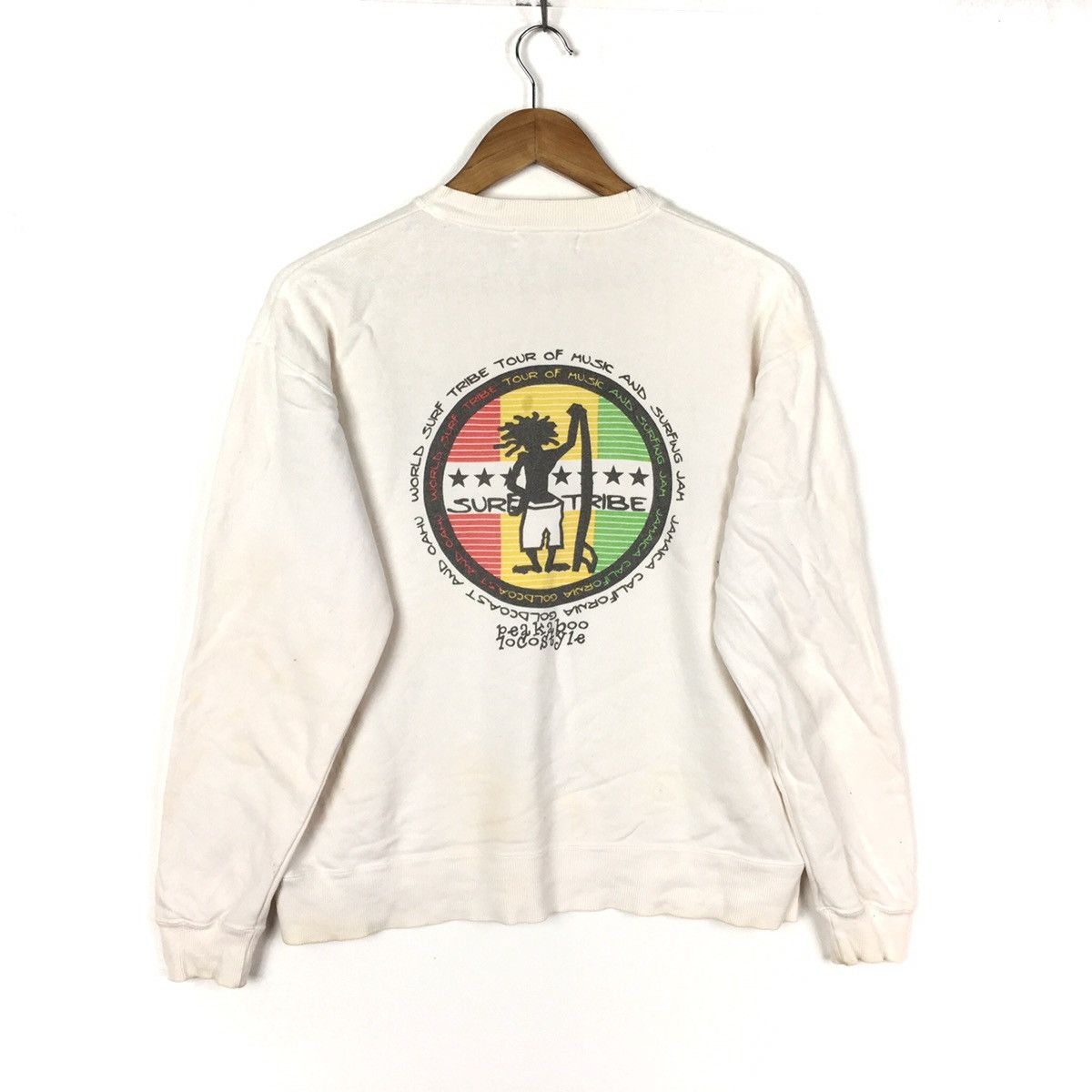 Vintage PEAKABOO Reggae Beach Surf Hawaii White Sweatshirt Size US M / EU 48-50 / 2 - 4 Thumbnail
