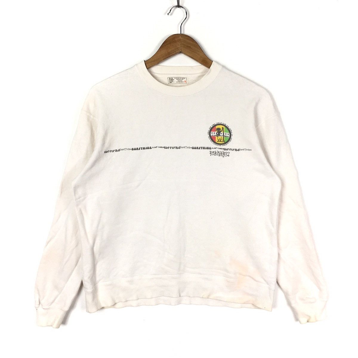 Vintage PEAKABOO Reggae Beach Surf Hawaii White Sweatshirt Size US M / EU 48-50 / 2 - 1 Thumbnail