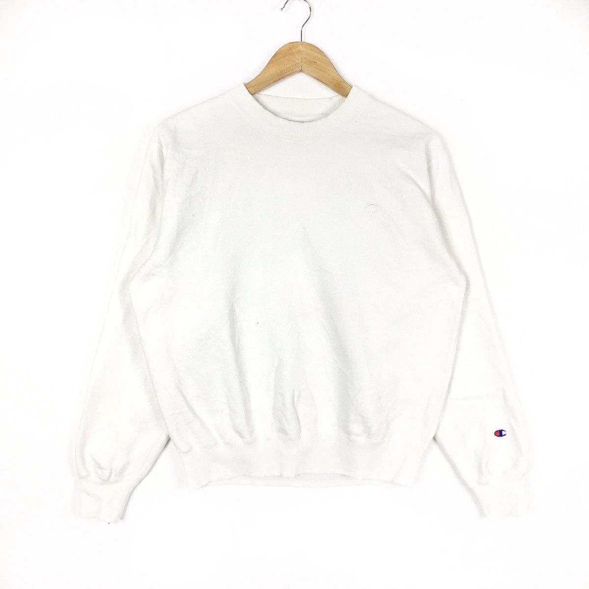 Champion Vintage CHAMPION Sportswear Plain Usa White Sweatshirt Size US M / EU 48-50 / 2 - 1 Thumbnail