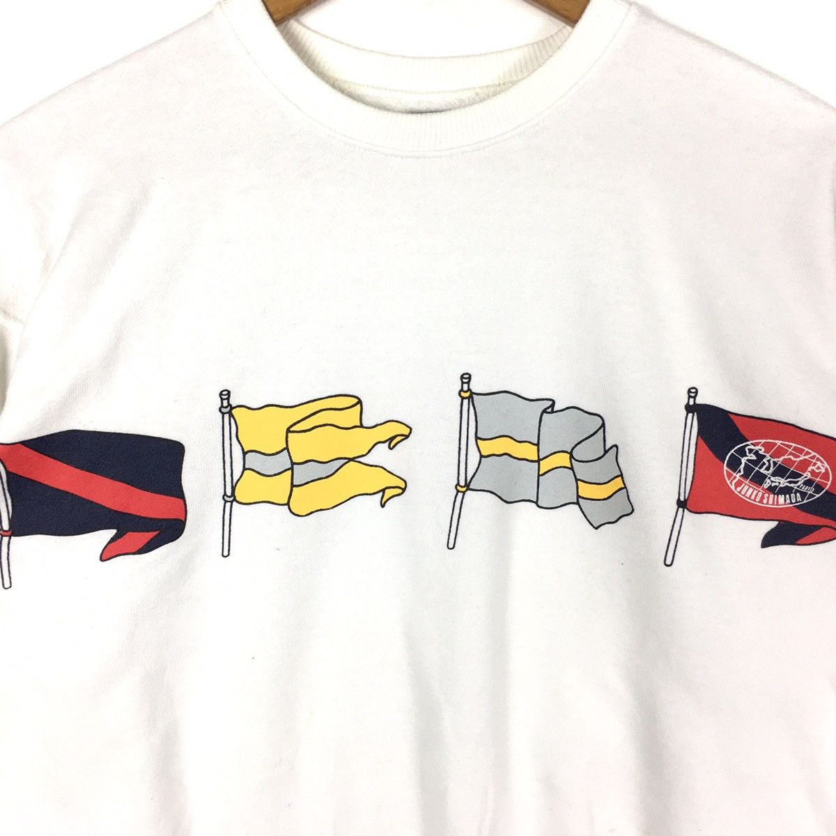 Junko Shimada JUNKO SHIMADA PART 2 Flags Japanese Brand White Sweatshirt Size US L / EU 52-54 / 3 - 2 Thumbnail
