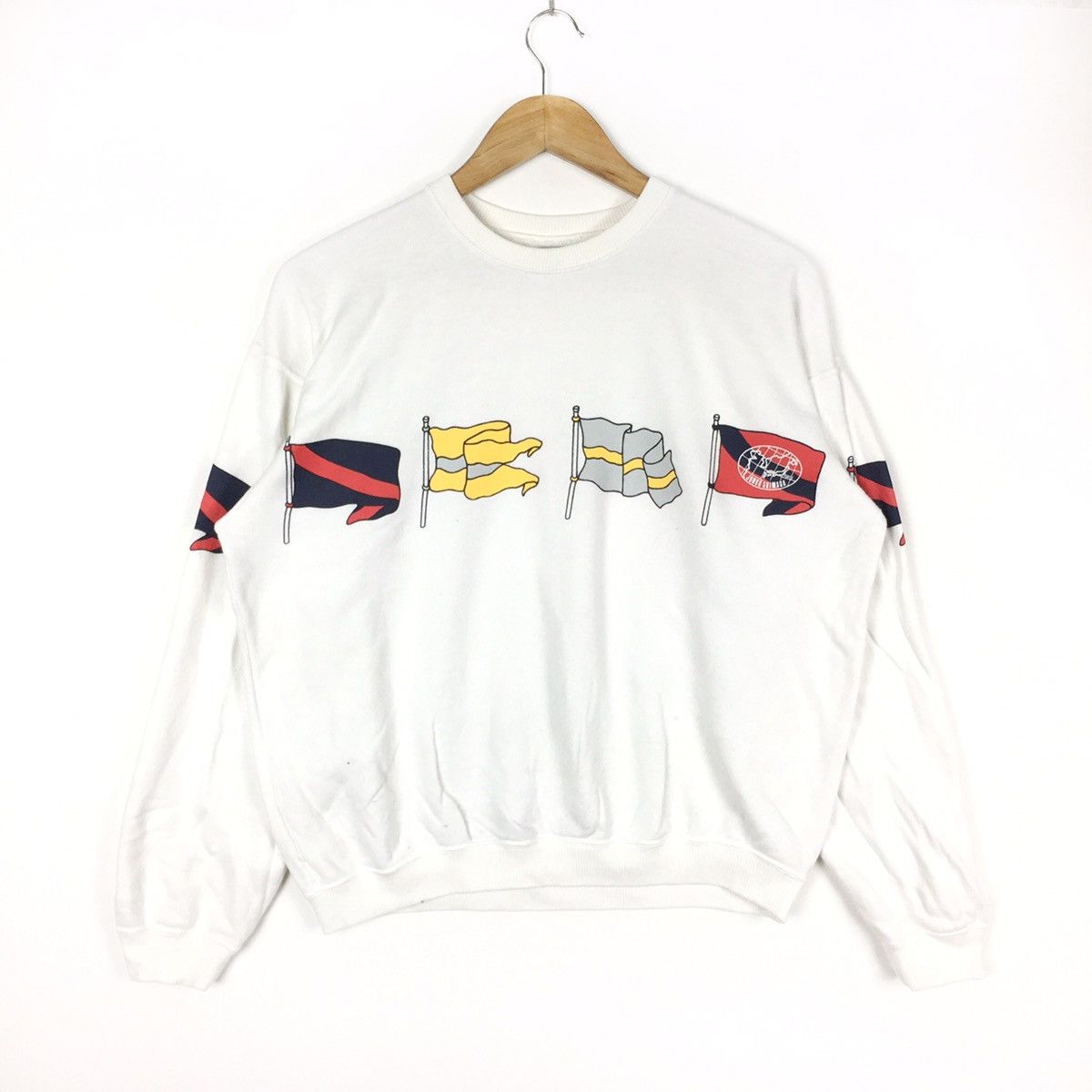 JUNKO SHIMADA PART 2 Flags Japanese Brand White Sweatshirt