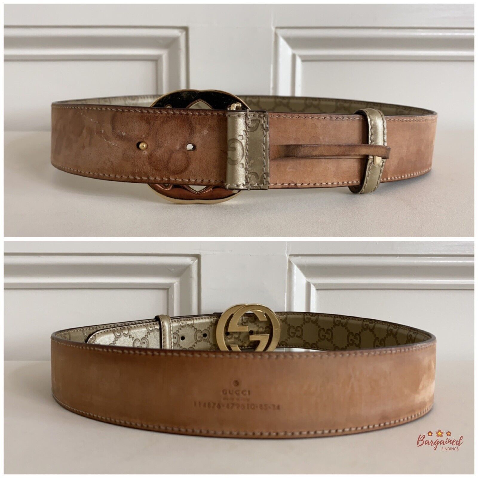 Gucci Gucci Gold Guccissima Leather Gold Interlocking G Belt Size 30 - 5 Thumbnail