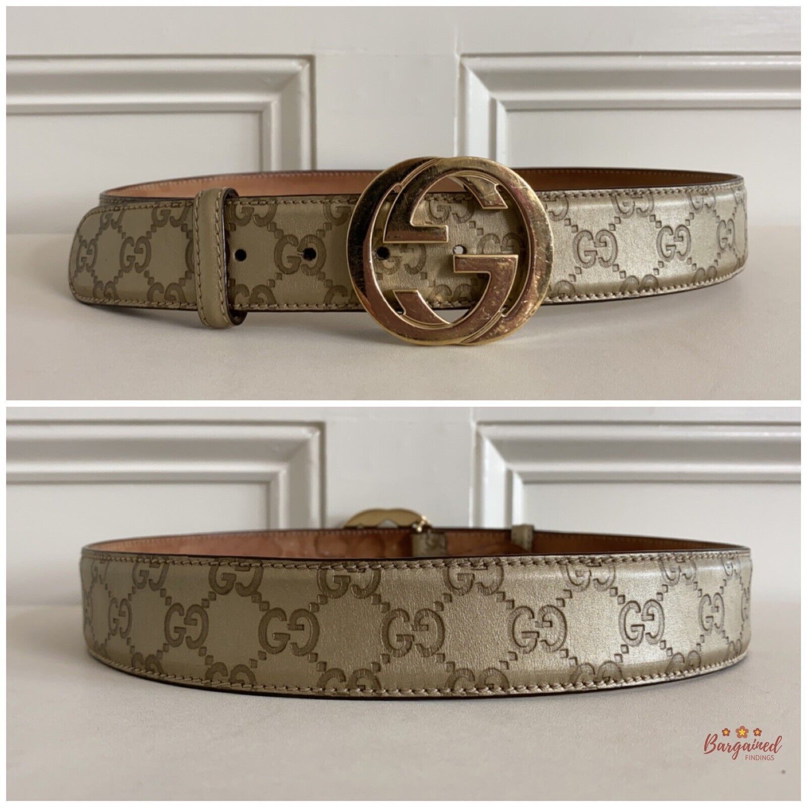 Gucci Gucci Gold Guccissima Leather Gold Interlocking G Belt Size 30 - 4 Thumbnail