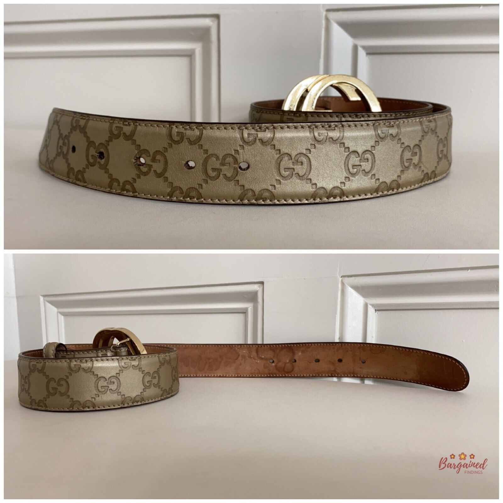 Gucci Gucci Gold Guccissima Leather Gold Interlocking G Belt Size 30 - 10 Thumbnail