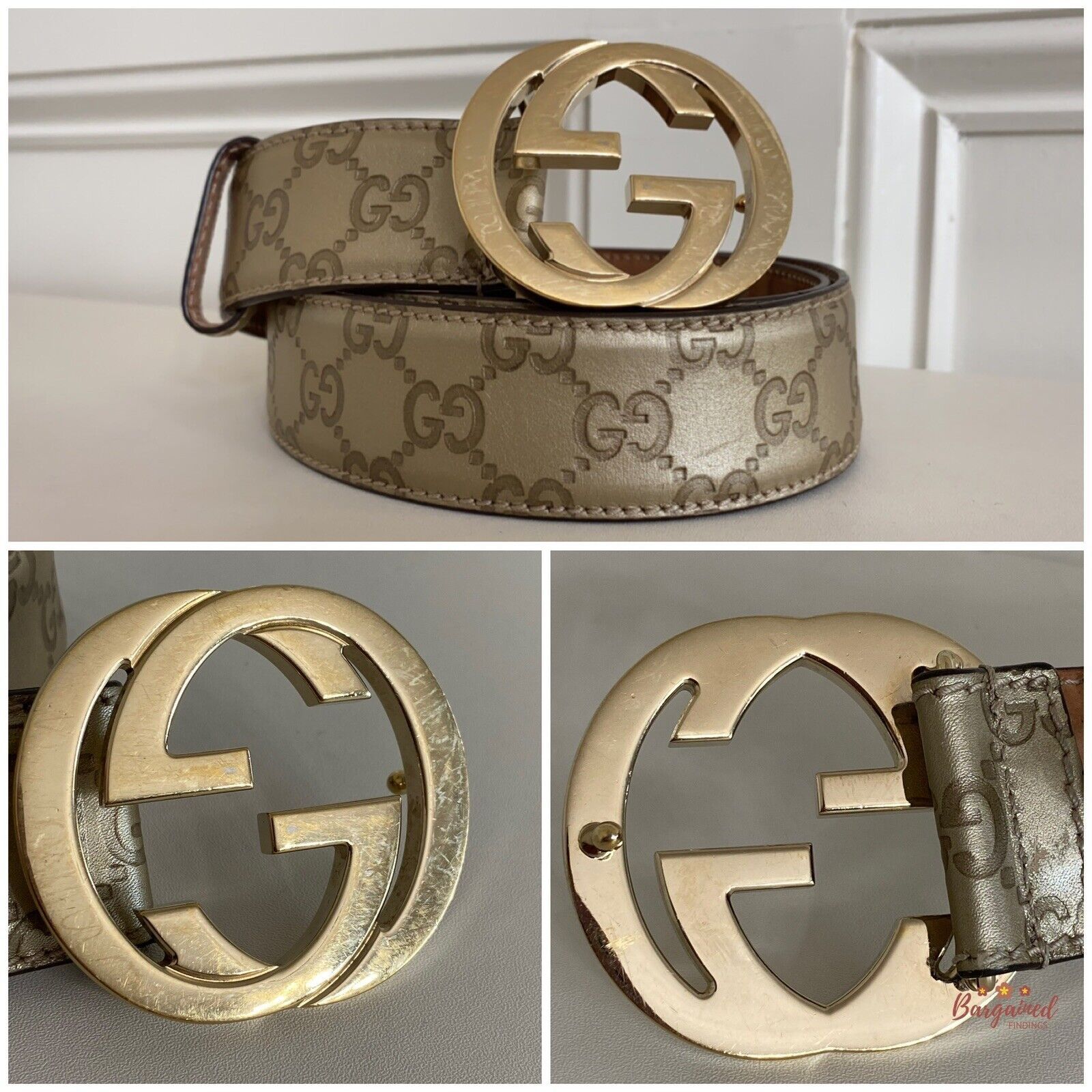 Gucci Gucci Gold Guccissima Leather Gold Interlocking G Belt Size 30 - 2 Thumbnail