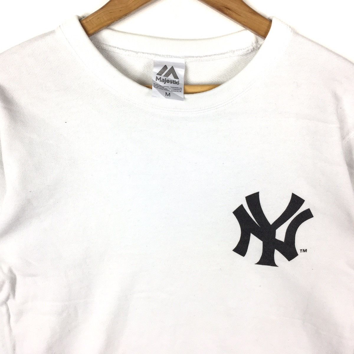 Other NEW YORK NY Mlb League Baseball Majestic White Sweatshirt Size US M / EU 48-50 / 2 - 2 Thumbnail