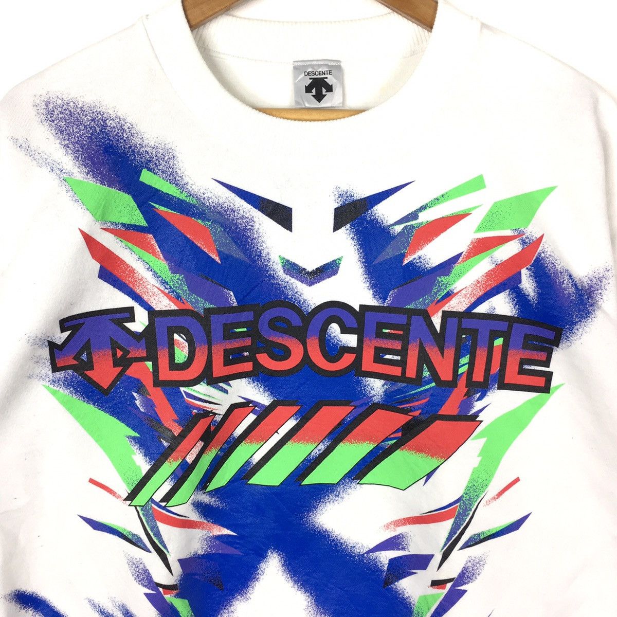 Descente Vintage 90s DESCENTE Japanese Brand Sport White Sweatshirt Size US XXL / EU 58 / 5 - 2 Thumbnail