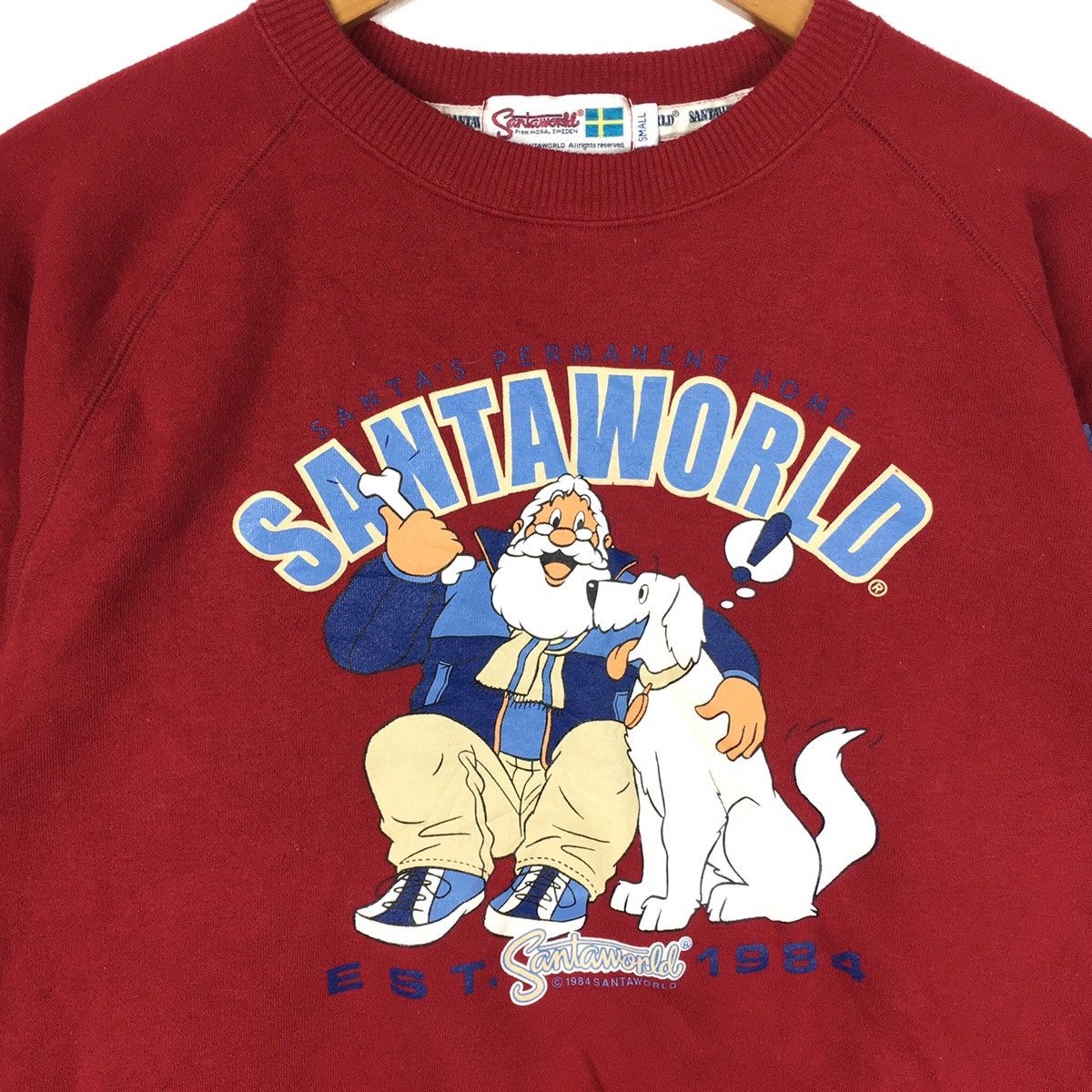 Vintage Vintage 1984 SANTA WORLD Captain Santa Sweden Red Sweatshirt Size US S / EU 44-46 / 1 - 2 Thumbnail
