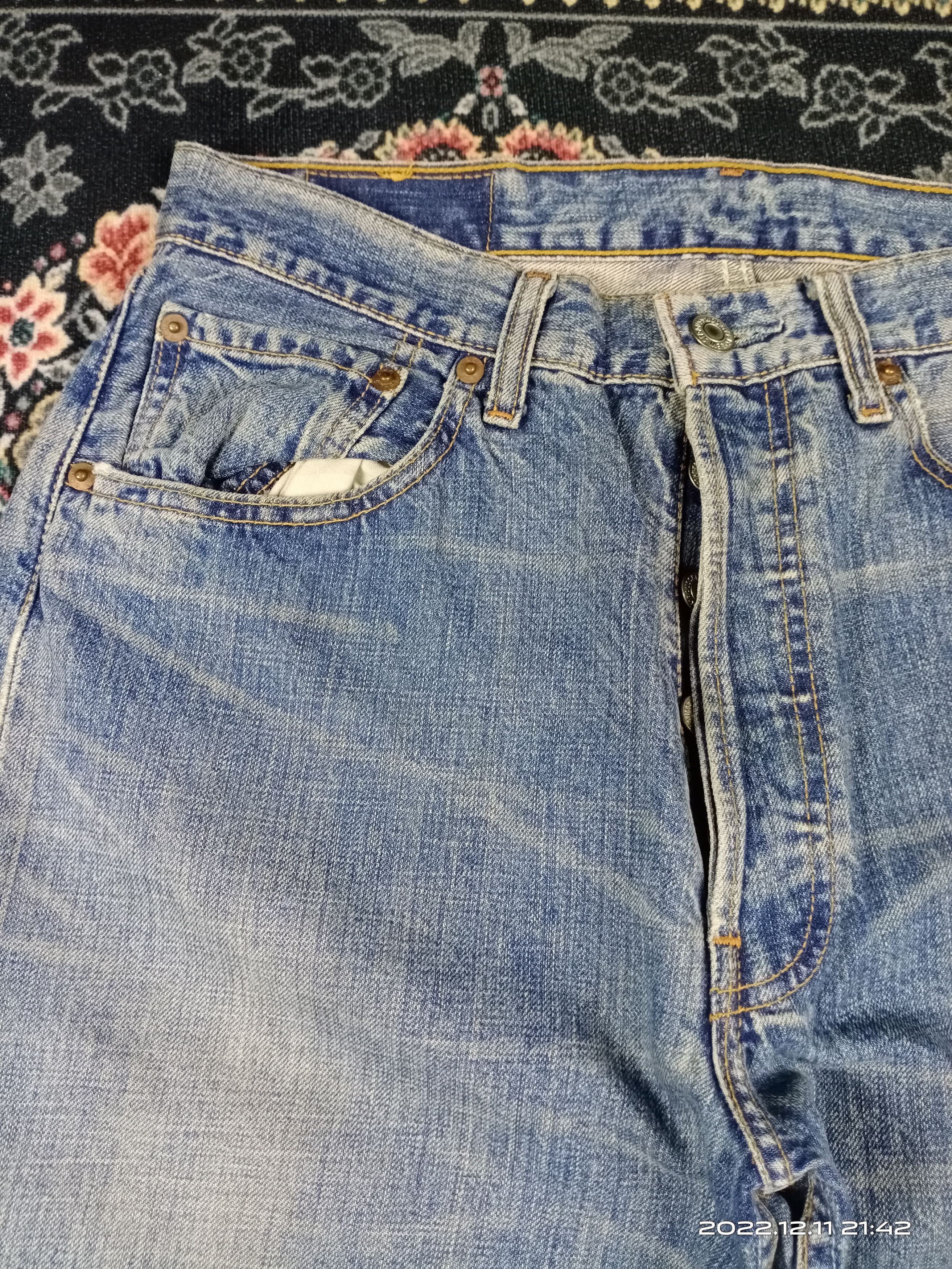 Levi's 💥RARE💥Levis 501 Medium Blue Wash Repaired Denim Jeans Size US 30 / EU 46 - 5 Thumbnail