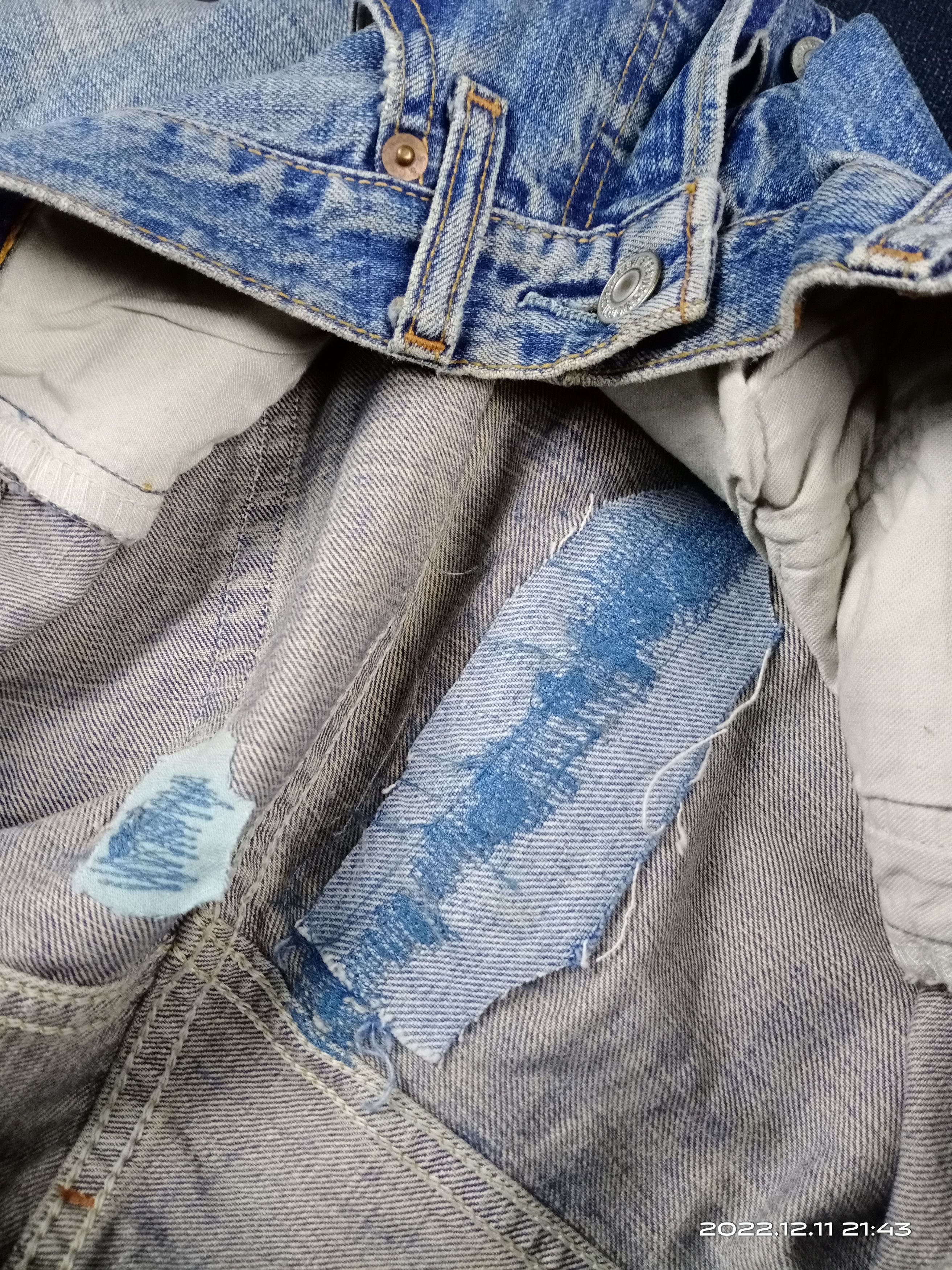 Levi's 💥RARE💥Levis 501 Medium Blue Wash Repaired Denim Jeans Size US 30 / EU 46 - 8 Thumbnail