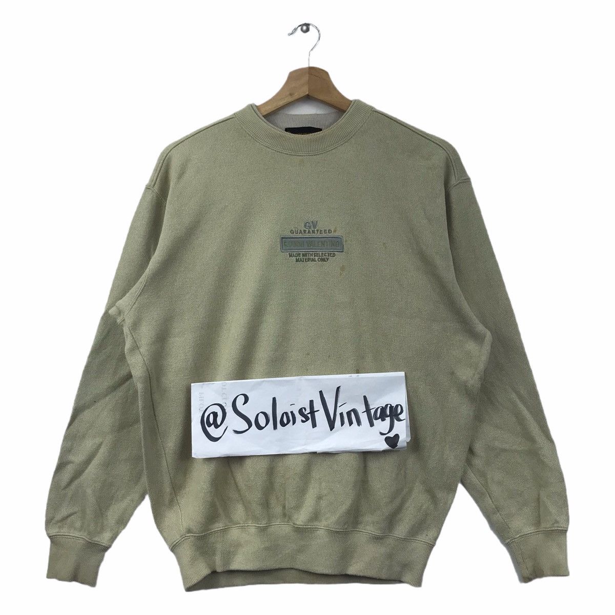 Japanese Brand GIANNI VALENTINO GV Paris Japanese Brand Cream Sweatshirt Size US M / EU 48-50 / 2 - 1 Thumbnail
