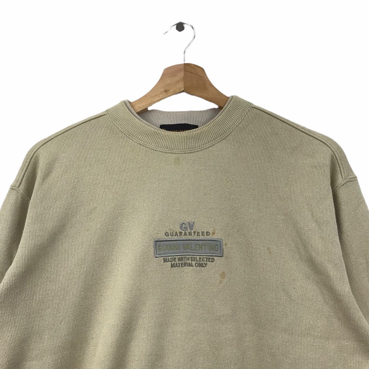 Japanese Brand GIANNI VALENTINO GV Paris Japanese Brand Cream Sweatshirt Size US M / EU 48-50 / 2 - 2 Thumbnail