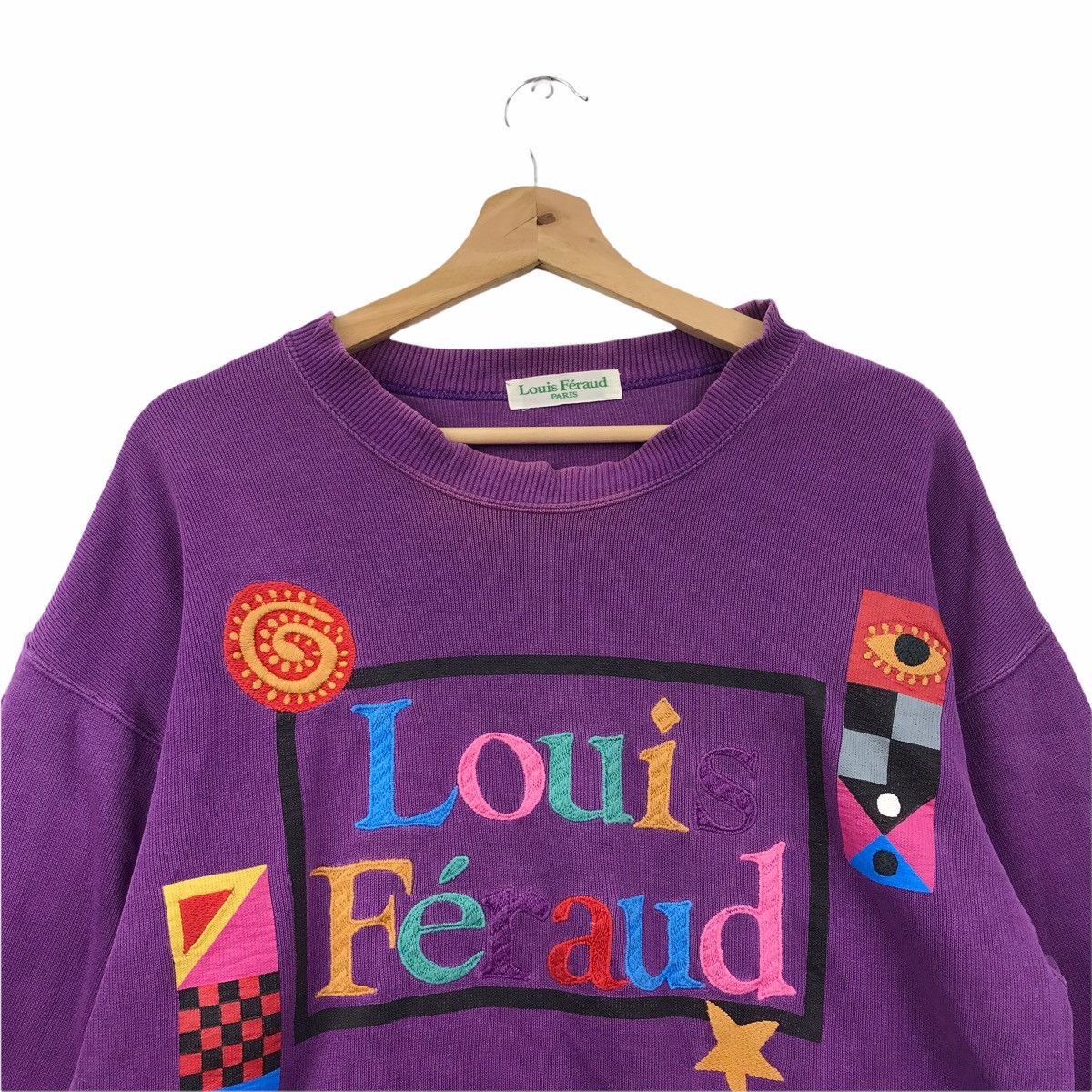 Louis Feraud LOUIS FERAUD Paris Designer Embroidered Sweatshirt Colorful Size US M / EU 48-50 / 2 - 2 Thumbnail