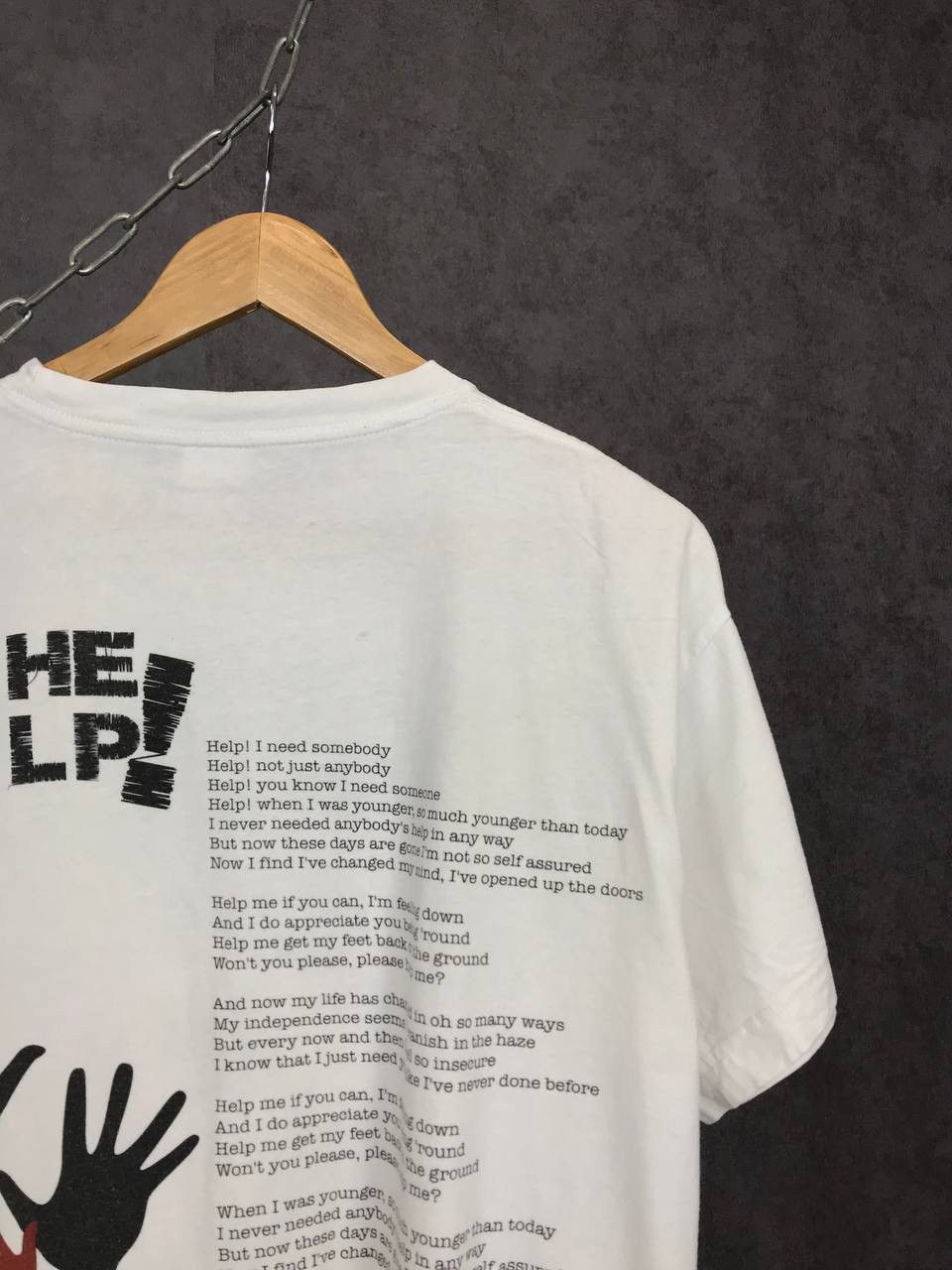 Band Tees John Lennon Paul McCartney Help overprinted cult tee Size US L / EU 52-54 / 3 - 5 Thumbnail