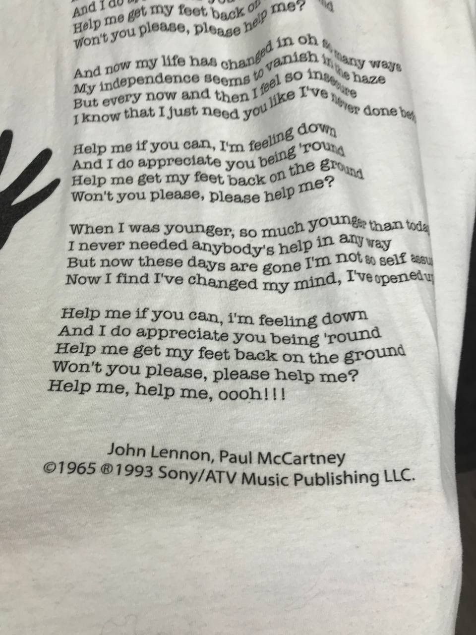 Band Tees John Lennon Paul McCartney Help overprinted cult tee Size US L / EU 52-54 / 3 - 6 Thumbnail
