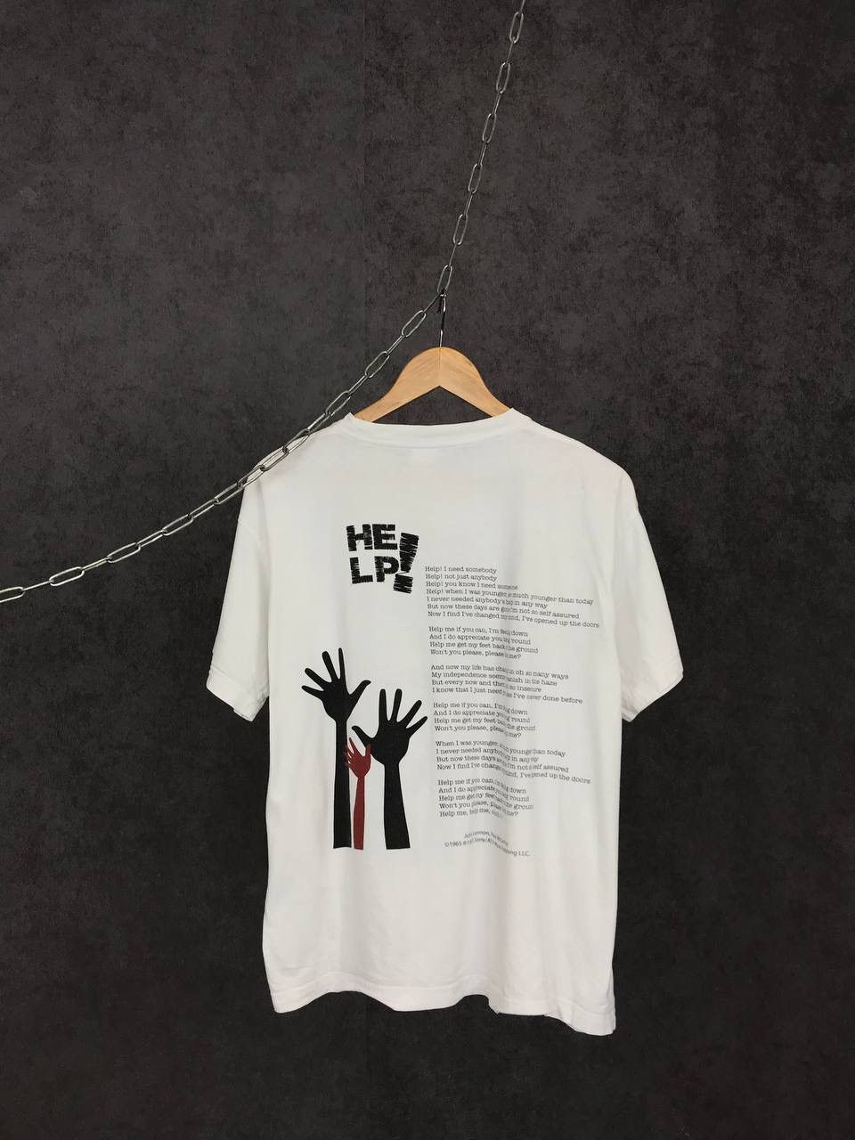 Band Tees John Lennon Paul McCartney Help overprinted cult tee Size US L / EU 52-54 / 3 - 2 Thumbnail