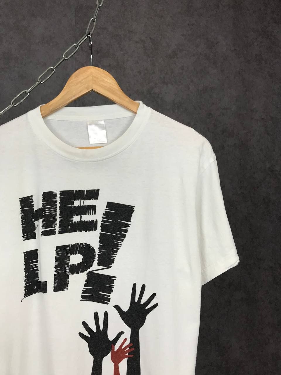 Band Tees John Lennon Paul McCartney Help overprinted cult tee Size US L / EU 52-54 / 3 - 4 Thumbnail