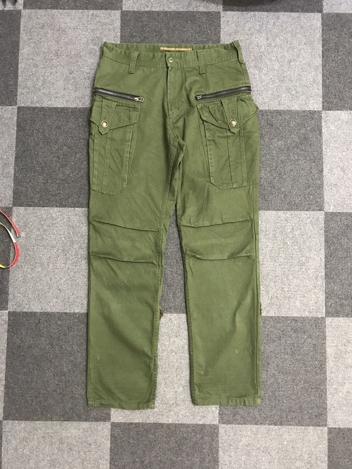 Japanese Brand Rare ALPHA CROUGE Japan Double Gardener Pockets Cargo Pant Size US 31 - 3 Thumbnail