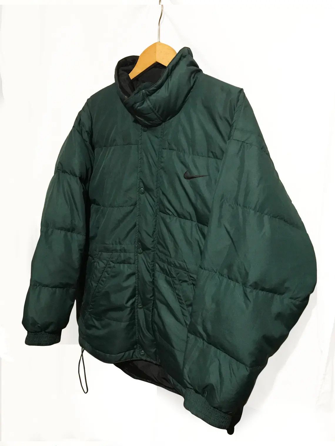 Vintage 90s Nike Swoosh Puffer jacket Dark Green
