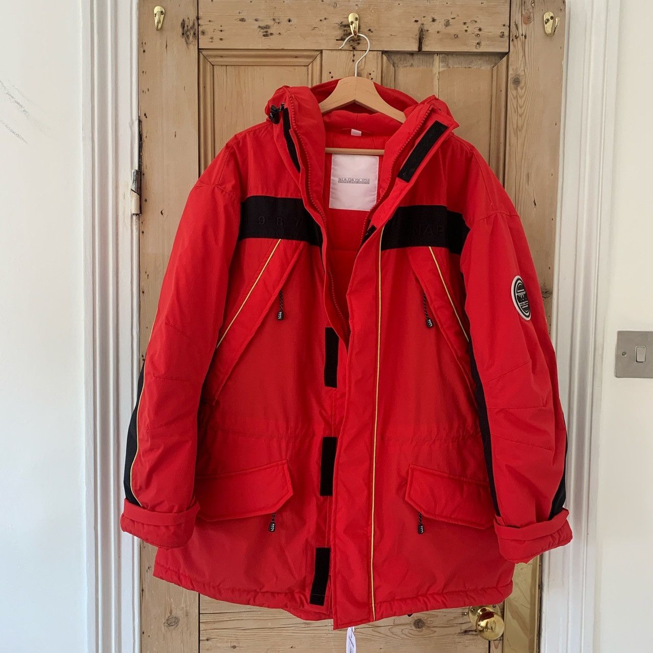 Napajiri Oversized Red Padded Jacket