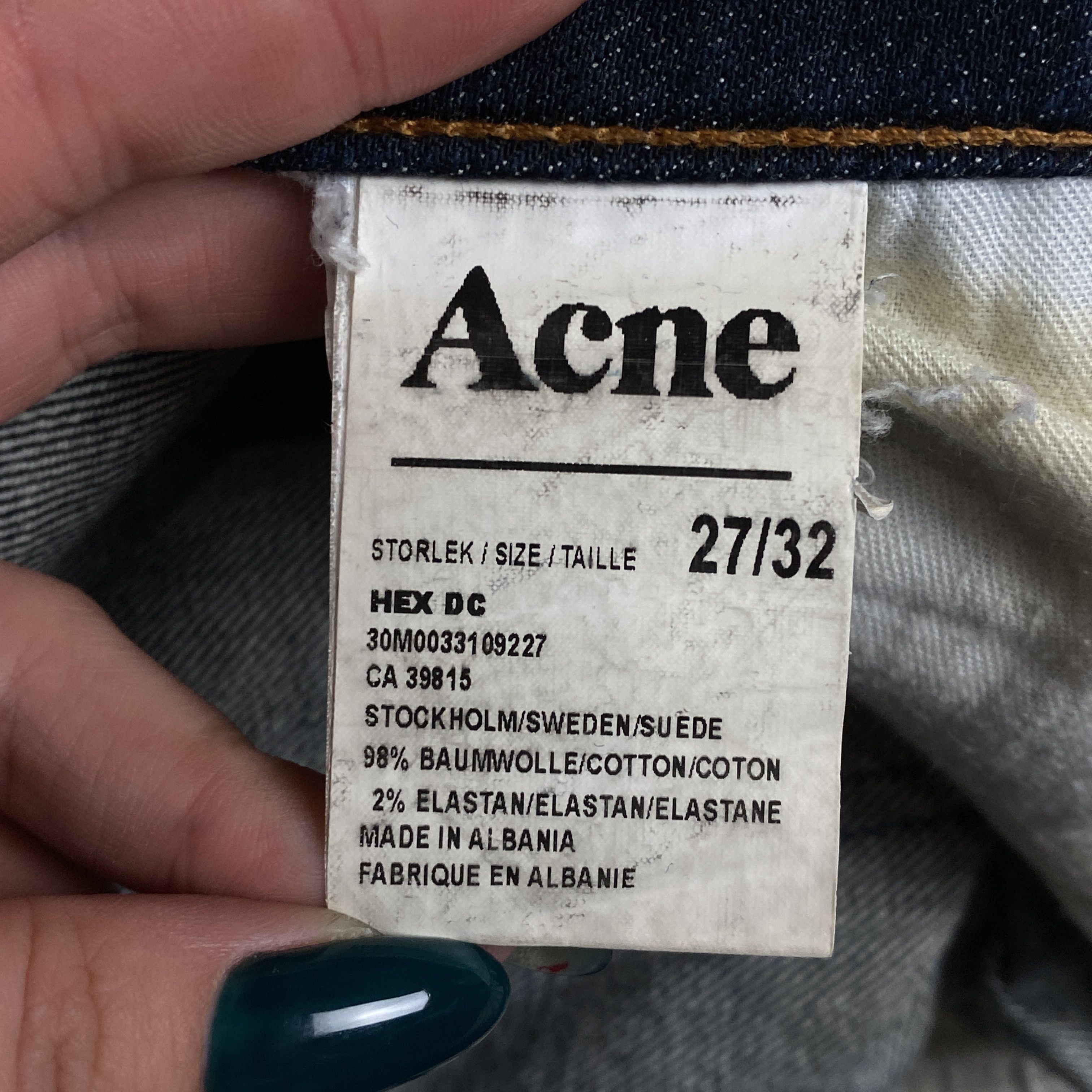 Acne Studios Womens Jeans Denim Acne Size 27 Size 27" / US 4 / IT 40 - 7 Thumbnail