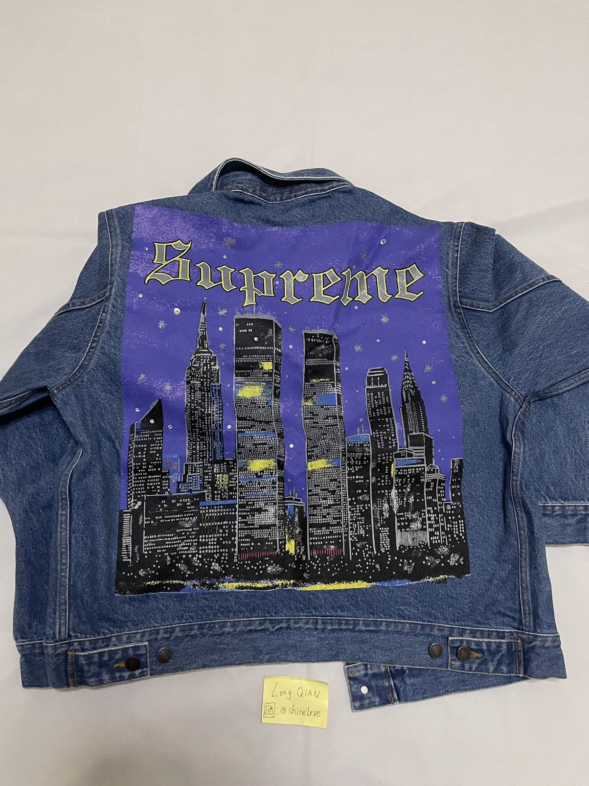 Supreme new York painted denim trucker Jacket blue Outerwear