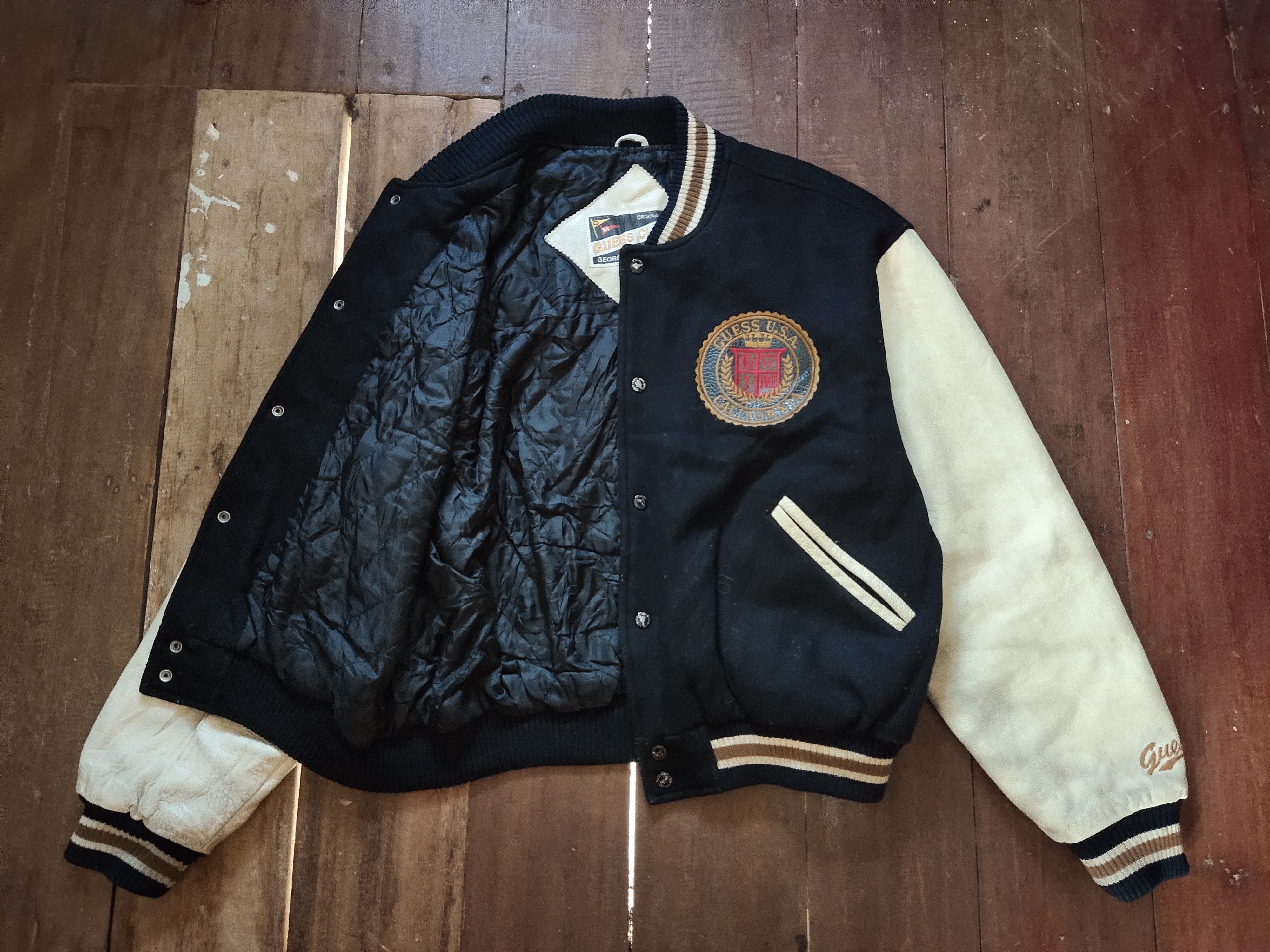 Guess × Vintage Vintage Guess American Classic Wool Varsity Jacket Size US XL / EU 56 / 4 - 2 Thumbnail