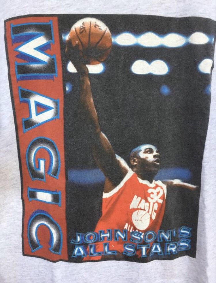 NBA Vintage 90s Magic Johnson All star NBA t shirt Size US L / EU 52-54 / 3 - 3 Thumbnail