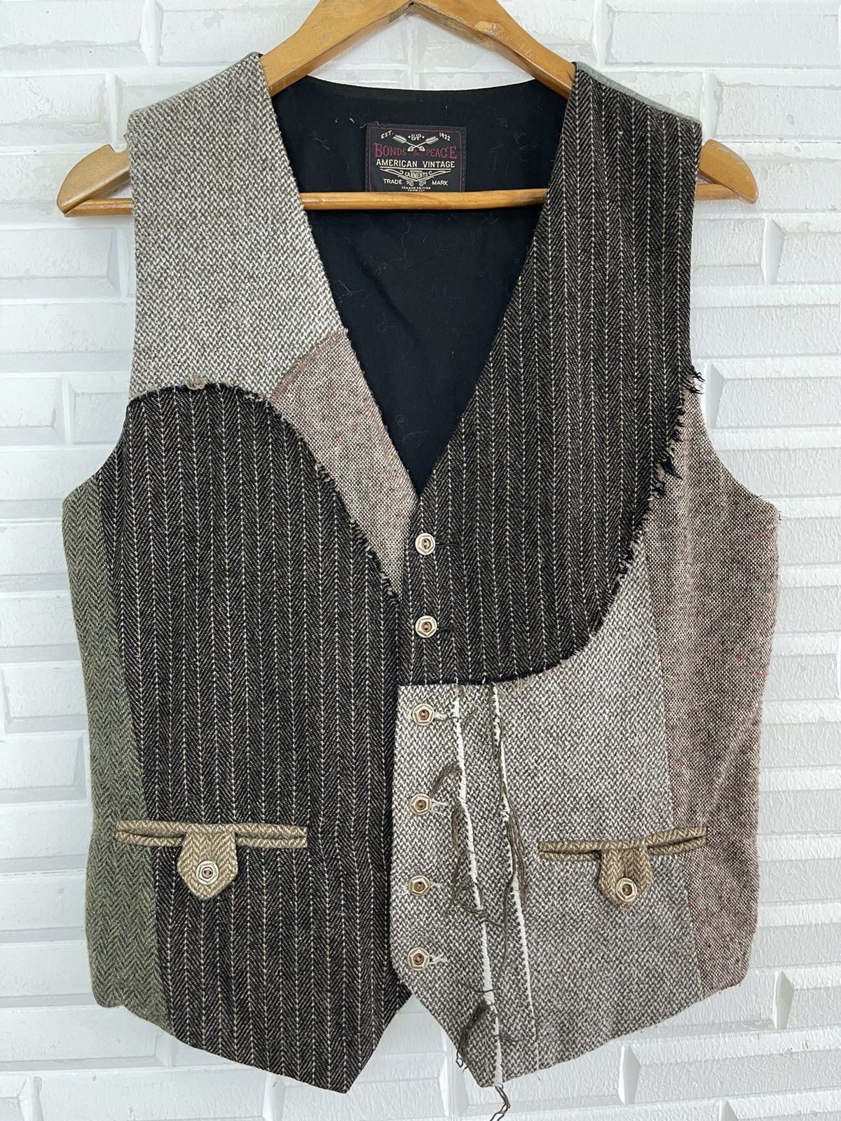 Vintage 🔥Iconic Kapital Design PATCHWORKS Vest Tweed American Size US M / EU 48-50 / 2 - 3 Thumbnail
