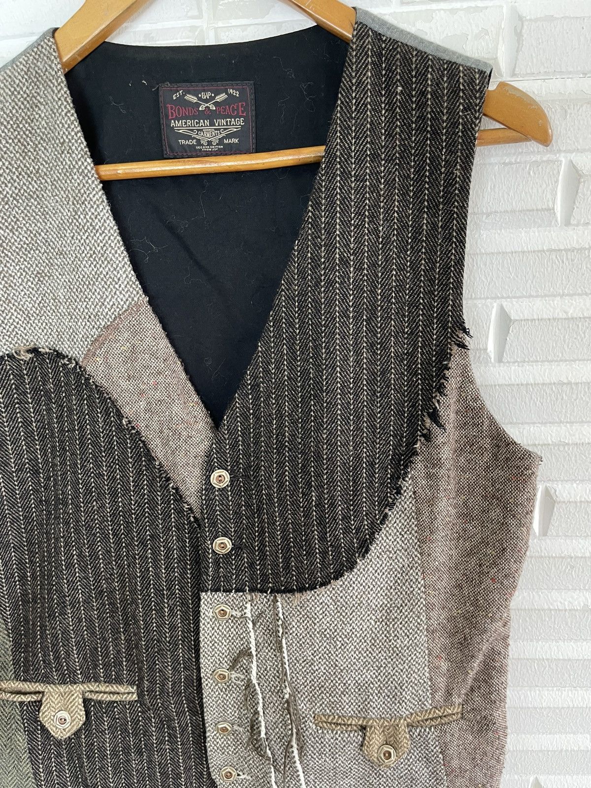 Vintage 🔥Iconic Kapital Design PATCHWORKS Vest Tweed American Size US M / EU 48-50 / 2 - 6 Thumbnail